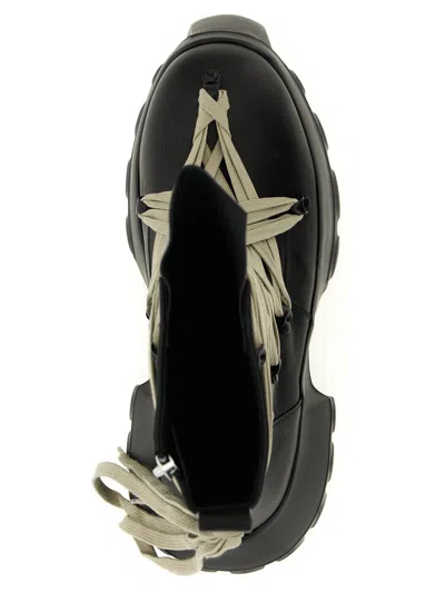 Rick Owens Black Hollywood Megalace Mega Tractor Boots In 09 Black