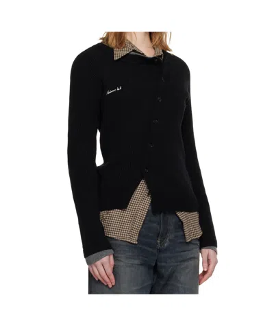 Andersson Bell Button-down Slim-fit Knit Cardigan In Black