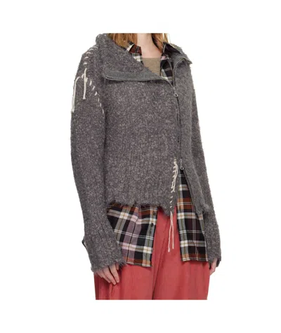 Andersson Bell Harlow Distressed Knit Cardigann In Gray