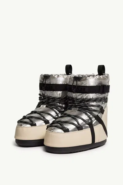 Moncler Moon Boot X  Grenoble Icon Low Padded Snow Boot In Silver
