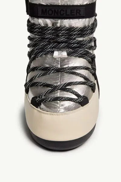 Moncler Moon Boot X  Grenoble Icon Low Padded Snow Boot In Silver