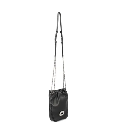Roger Vivier Pilgrim Chain Strap Bucket Bag Rectangular In Black
