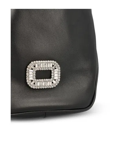 Roger Vivier Pilgrim Chain Strap Bucket Bag Rectangular In Black