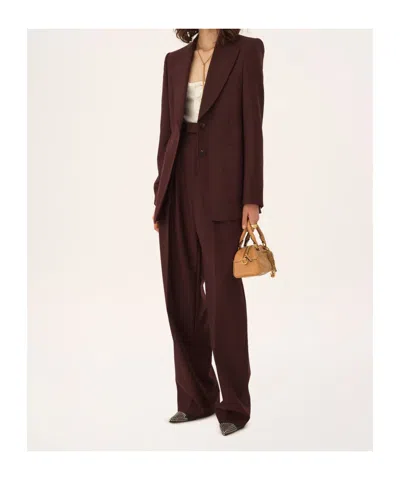 Chloé Suits Sigle Breasted Blazer Jackets Bordeaux In Red