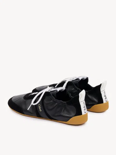 Chloé Kick Logo Detailed Low-top Sneakers In Black