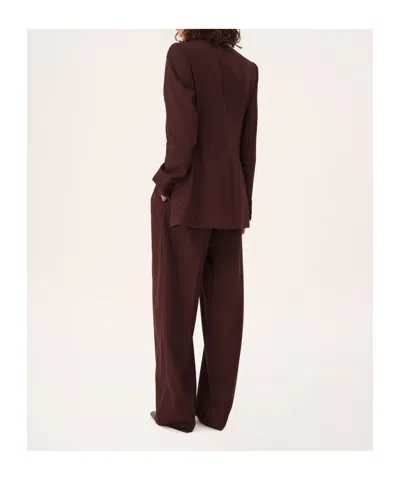 Chloé Suits Sigle Breasted Blazer Jackets Bordeaux In Red