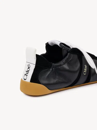 Chloé Kick Logo Detailed Low-top Sneakers In Black