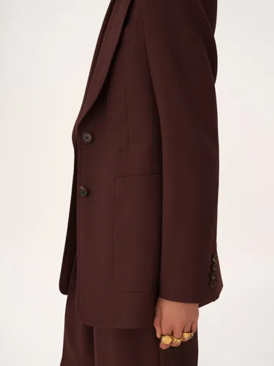 Chloé Suits Sigle Breasted Blazer Jackets Bordeaux In Red