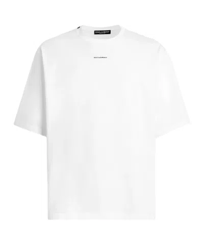 Dolce & Gabbana Men White Cotton Printed Oversized T-shirt In White