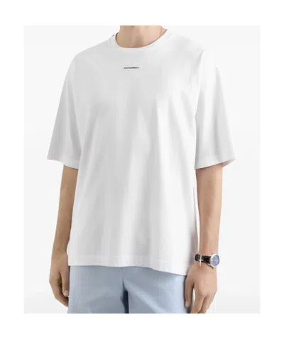 Dolce & Gabbana Men White Cotton Printed Oversized T-shirt In White