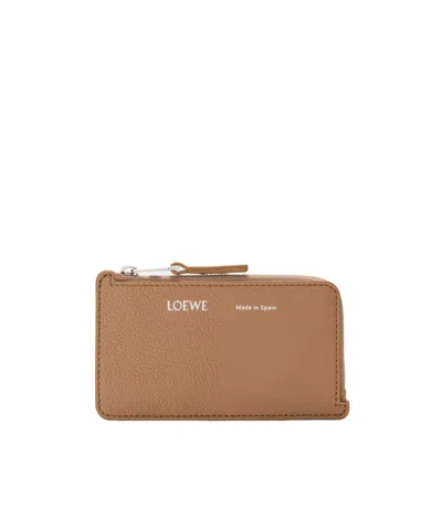 Loewe Coin Cardholder In Smooth And Grained Calfskin In Brown