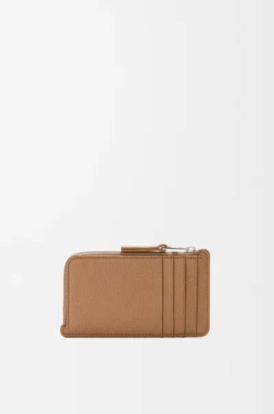 Loewe Coin Cardholder In Smooth And Grained Calfskin In Brown