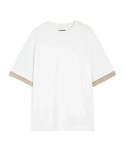Jil Sander Striped Double-layer T-shirt In Yellow