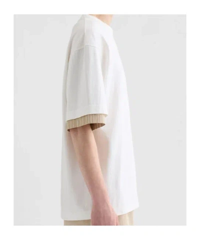 Jil Sander Striped Double-layer T-shirt In Yellow