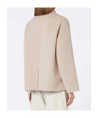 Max Mara Wool Broadcloth Jacket In Neutral