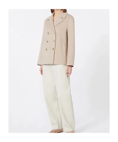 Max Mara Wool Broadcloth Jacket In Neutral