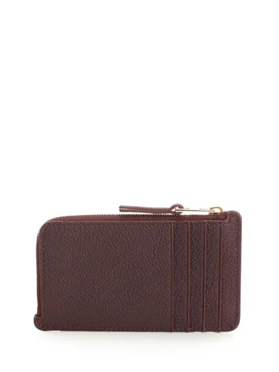 Loewe Coin Cardholder In Smooth And Grained Calfskin In Burgundy