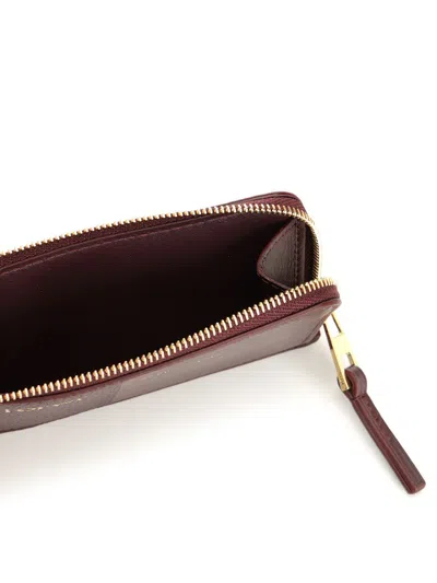 Loewe Coin Cardholder In Smooth And Grained Calfskin In Burgundy