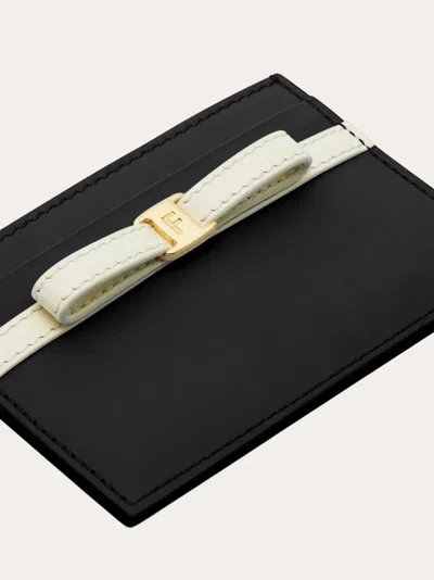 Ferragamo Logo Printed Card Holder In Black