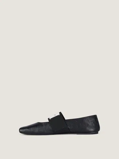 Givenchy Sliced Square Elastic-strap Ballet Flats In Black