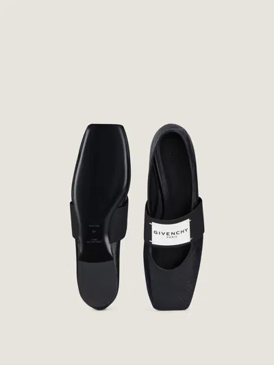 Givenchy Sliced Square Elastic-strap Ballet Flats In Black