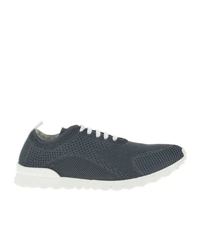 Kiton Fits Mesh Sneakers Pull Tab Rubber Sole In Blue