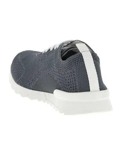 Kiton Fits Mesh Sneakers Pull Tab Rubber Sole In Blue