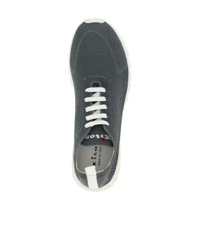 Kiton Fits Mesh Sneakers Pull Tab Rubber Sole In Blue