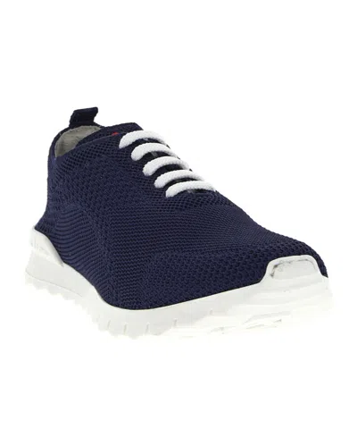 Kiton Fits Sneakers Round Toe Knit Upper In Blue
