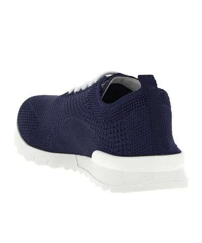 Kiton Fits Sneakers Round Toe Knit Upper In Blue