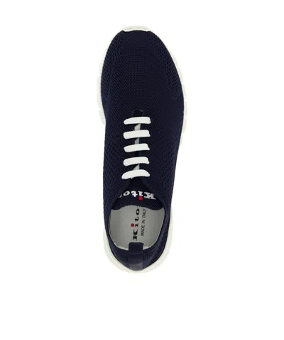 Kiton Fits Sneakers Round Toe Knit Upper In Blue