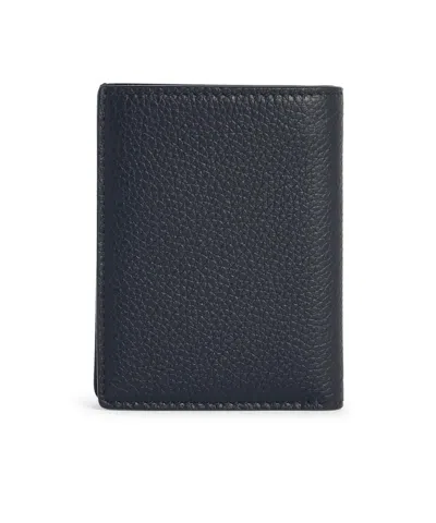Tom Ford Black Card Holder With Embossed Logo Lettering On The Front In Grained Leather Man In Black