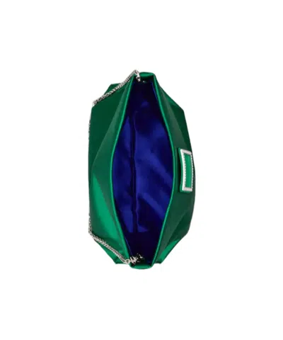 Roger Vivier Trompette Clutch In Satin In Green
