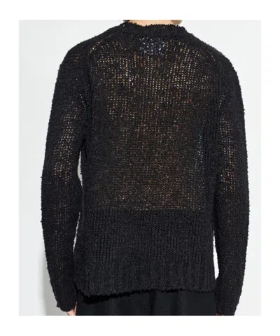 Jil Sander Sweater With Raw-finished Hem In Black