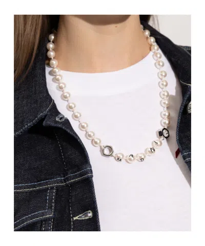 Marni Knitted Detail Necklace In Brown