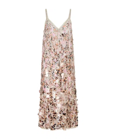 Marni Sequin Midi Dress In Pink