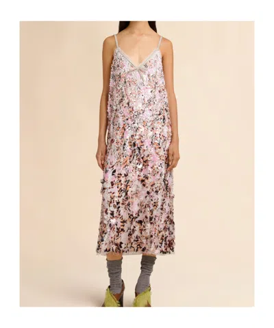 Marni Sequin Midi Dress In Pink