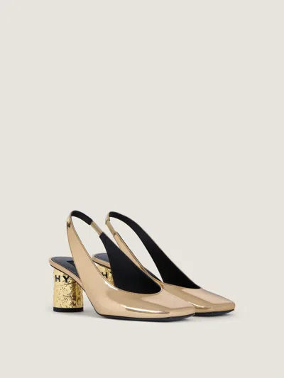 Givenchy Tape Slingbacks In Mirror Effect Leather In Neutral