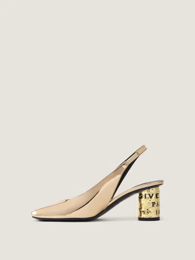 Givenchy Tape Slingbacks In Mirror Effect Leather In Neutral