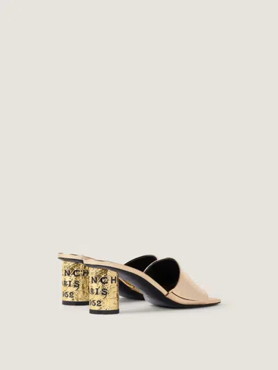 Givenchy Tape Heeled Mules In Mirror Effect Leather In Neutral