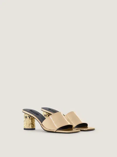 Givenchy Tape Heeled Mules In Mirror Effect Leather In Neutral