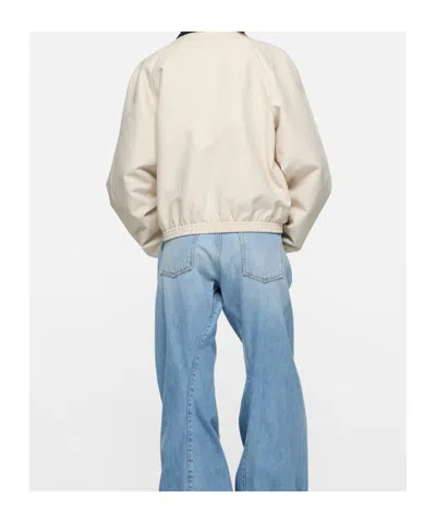 Acne Studios Satin Logo Jacket In Neutral