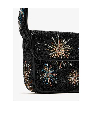 Staud Tommy Bead-embellished Satin Shoulder Bag In Black