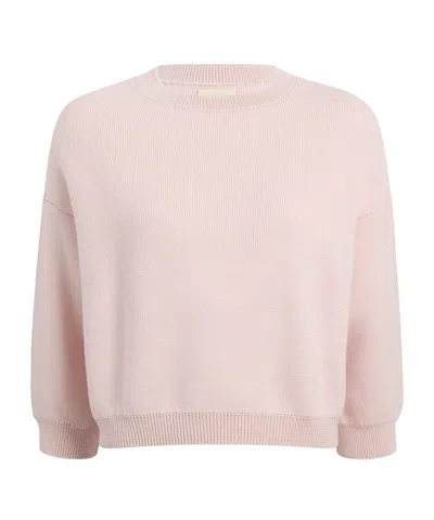 Khaite Long-sleeved Sweater In Pink