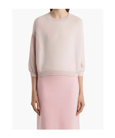 Khaite Long-sleeved Sweater In Pink