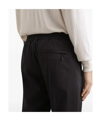 Dolce & Gabbana Straight Leg Trousers Crease Detailing Pockets In Black