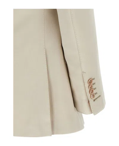 Tom Ford Double-breasted Tailored Blazer Featuring Back Vent In Neutral