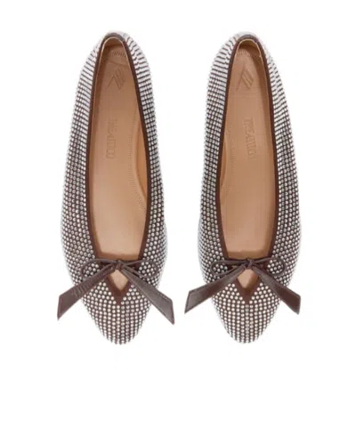 Attico The  Kali Ballerinas In Brown