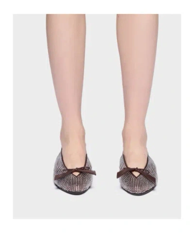 Attico The  Kali Ballerinas In Brown