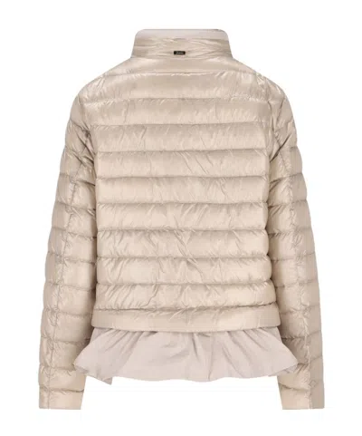 Herno Zip-up Drawstring Jacket In Brown